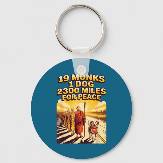 Loop Voor Vrede Boeddhistische Monniken Sleutelhanger (Voorkant)