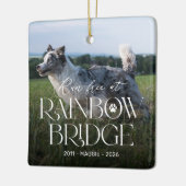 Loop vrij bij de Rainbow Bridge hondenherdenkingso Keramisch Ornament (Links)