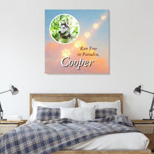 Loop Vrij in het Hondennagedachtenis met Pootafdru Canvas Afdruk
