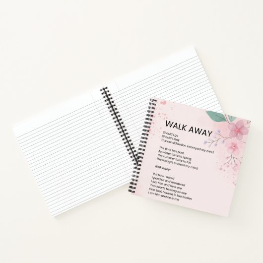 Loop weg - Moed empowerment gedicht Poster Notitieboek (Binnen)