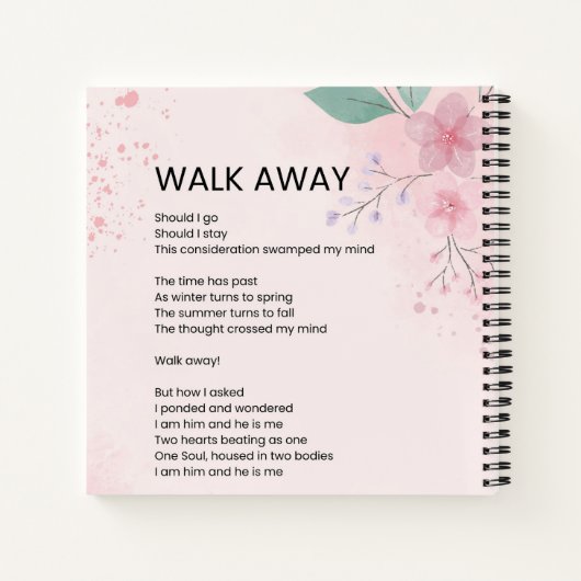 Loop weg - Moed empowerment gedicht Poster Notitieboek (Achterkant)