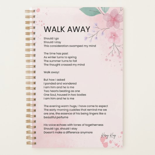 Loop weg - Moed empowerment gedicht Poster Planner (Voorkant)