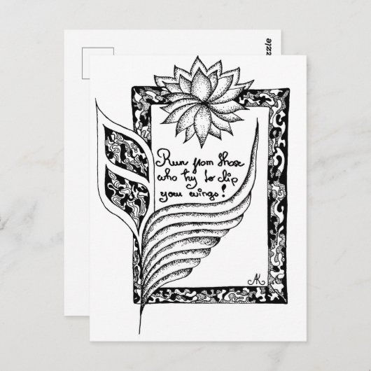 Loop weg van degenen die proberen om uw vleugels c briefkaart (Voorkant / Achterkant)