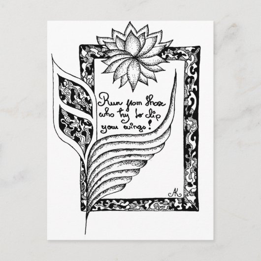 Loop weg van degenen die proberen om uw vleugels c briefkaart (Voorkant)