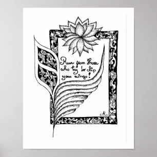 Loop weg van degenen die proberen om uw vleugels c poster