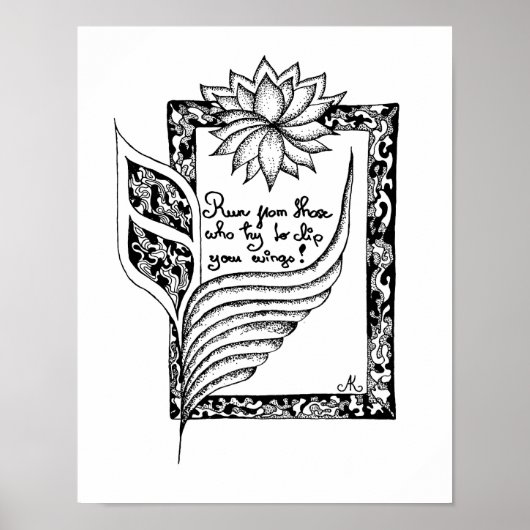 Loop weg van degenen die proberen om uw vleugels c poster (Voorkant)