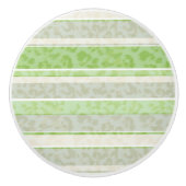 Loopard-afdruk op gestreepte achtergrond. keramische knop (Voorkant)