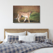 Loopard in vlakte canvas afdruk (Insitu (Slaapkamer))