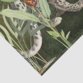 Loopard Tropical Floral n in Foliage Oerwoud Tissuepapier (Detail)