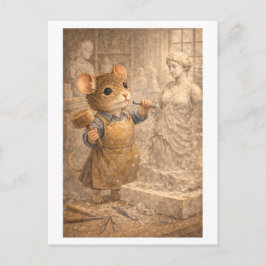 Loopbaan Muis als Beeldhouwer Briefkaart