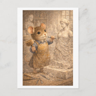 Loopbaan Muis als Beeldhouwer Briefkaart