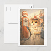 Loopbaan Muis als benzinepompbediende Briefkaart (Voorkant / Achterkant)
