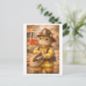 Loopbaan Muis als Brandweerman Briefkaart (Staand voorkant)