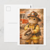 Loopbaan Muis als Brandweerman Briefkaart (Voorkant / Achterkant)