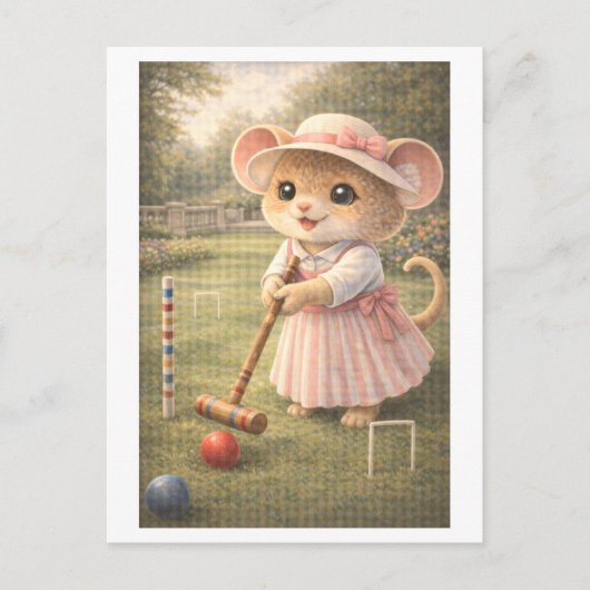 Loopbaan Muis als Croquetspeler Briefkaart (Voorkant)