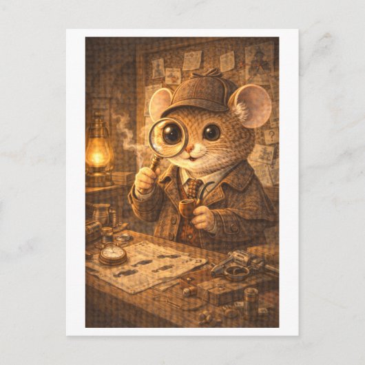Loopbaan Muis als detective Briefkaart (Voorkant)