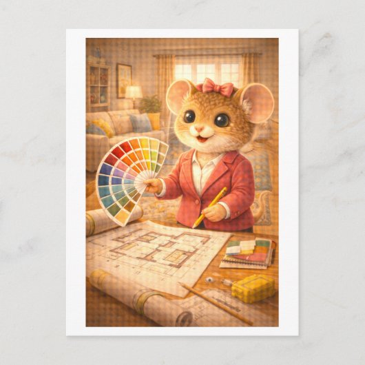 Loopbaan Muis als Interieurontwerper Briefkaart (Voorkant)