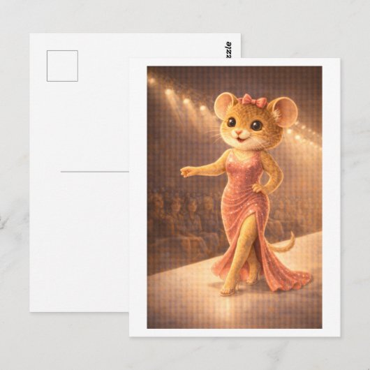 Loopbaan Muis als Moderne Mode Model Briefkaart (Voorkant / Achterkant)