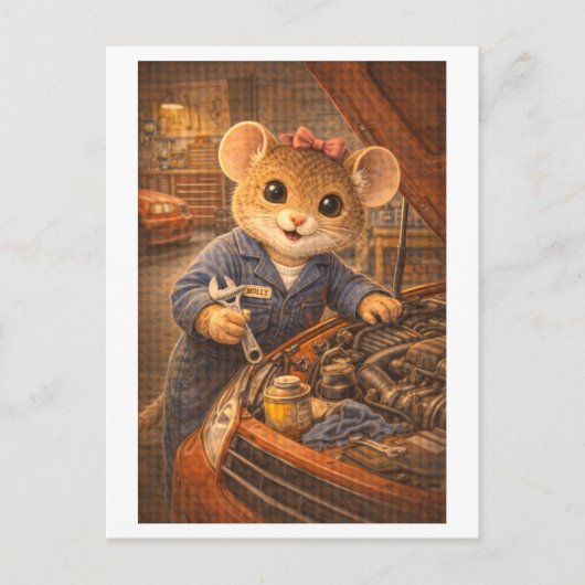 Loopbaan Muis als monteur Briefkaart (Voorkant)