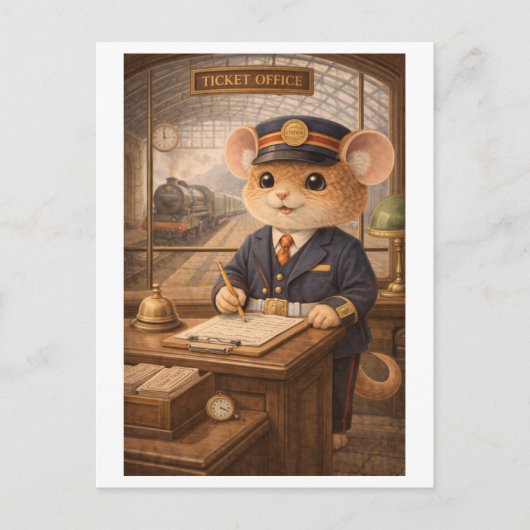 Loopbaan Muis als Treinkaartjesverkoper Briefkaart (Voorkant)
