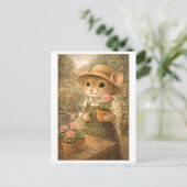 Loopbaan Muis als tuinman Briefkaart (Staand voorkant)