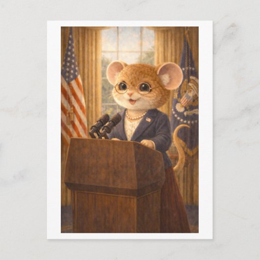 Loopbaan Muis als US President Briefkaart (Voorkant)