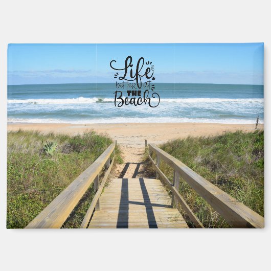Loopbaan naar het strand briefkaart magneet (Voorkant)