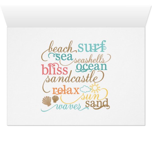 Loopbaan naar het strand wenskaart (Binenzijde Horizontaal (Onderkant))