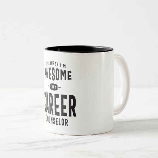 loopbaanadviseur tweekleurige koffiemok (Voorkant rechts)