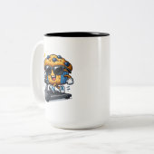 Loopband Muffin Tweekleurige Koffiemok (Voorkant links)