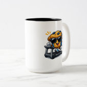 Loopband Muffin Tweekleurige Koffiemok (Voorkant rechts)