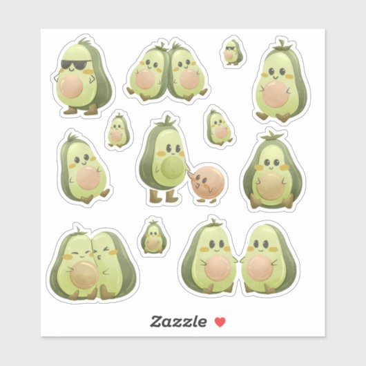 Loopbare kleine Avocados Sticker (Vel)