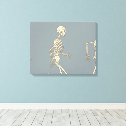 Loopcyclus van menselijk skelet canvas afdruk (Insitu (Houten vloer))