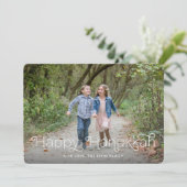 Looped Lettering Hanukkah-fotokaart Feestdagenkaart (Staand voorkant)