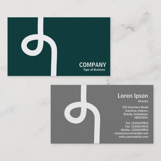 Looped Line - Wit op Donkergroen Visitekaartje (Voorkant / Achterkant)