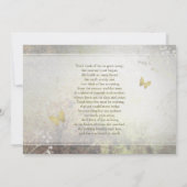 Loopende Memory Golden Butterfly Memorial Invite Kaart (Achterkant)