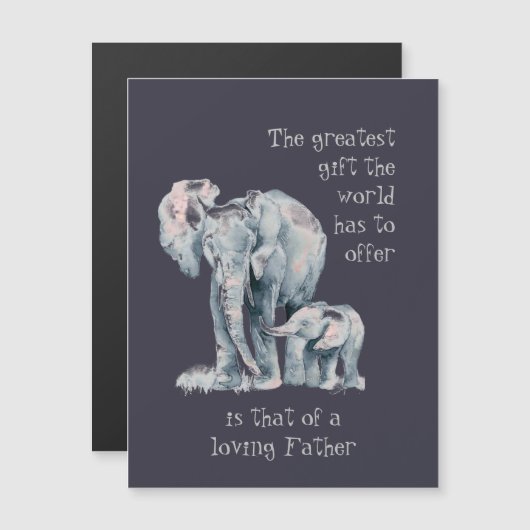 Loopende olifant vader & baby Animal Quote (Voorkant / Achterkant)