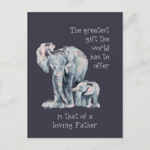 Loopende olifant vader & baby Animal Quote Briefkaart
