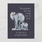 Loopende olifant vader & baby Animal Quote Briefkaart (Voorkant)