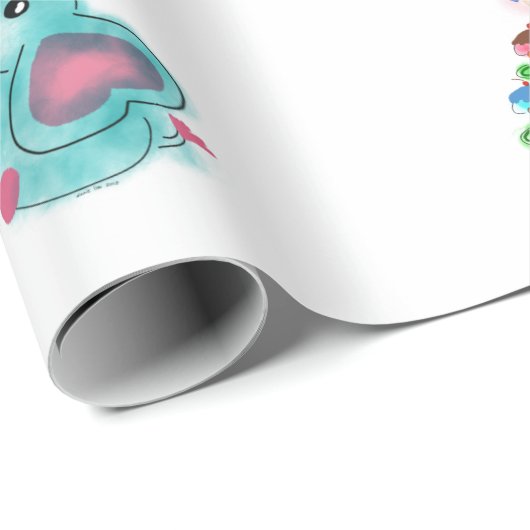 Loopende olifantenverjaardagsverpakkingspapier cadeaupapier (Rol Hoek)