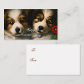 Loopende puppies kinder valentijn notitiekaartje (Voorkant / Achterkant)