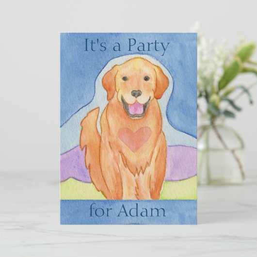 Loopende uitnodiging voor verjaardagsfeest (Staand voorkant)