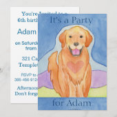 Loopende uitnodiging voor verjaardagsfeest (Voorkant / Achterkant)