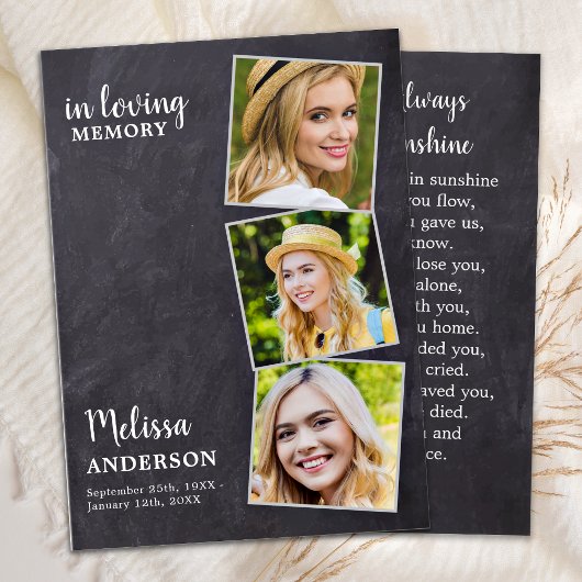 Loopgeheugen 3 Fotosympathie Funeral Prayer Kaart