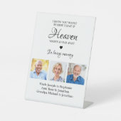 Loopgeheugen 3 Photo Collage Memorial Wedding Reclamebord Met Voetstuk (Voorkant)