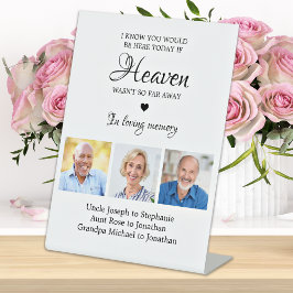 Loopgeheugen 3 Photo Collage Memorial Wedding Reclamebord Met Voetstuk