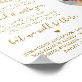 Loopgeheugen Elegant Gold Photo Wedding Memorial Poster (Hoek)