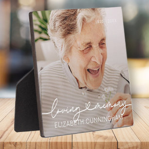 Loopgeheugen Modern Elegant Heart Photo Memorial Fotoplaat