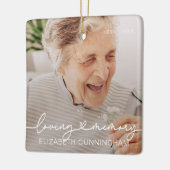 Loopgeheugen Modern Elegant Heart Photo Memorial Keramisch Ornament (Links)