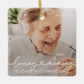 Loopgeheugen Modern Elegant Heart Photo Memorial Keramisch Ornament (Voorkant)